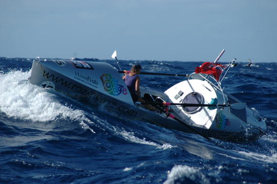 Roz Savage courageously rowing the atlantic